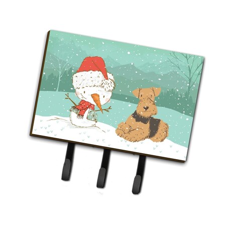 Carolines Treasures Airedale Terrier Snowman Christmas Leash or Key Holder CK2078TH68